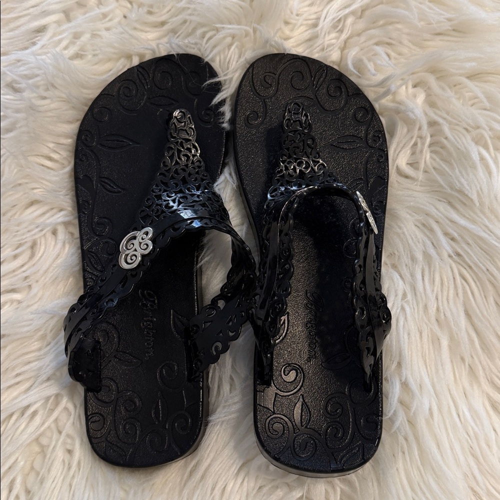 Brighton Black Sandals with Silver Accents size 9 BNWOT see all photos - Picture 2 of 12